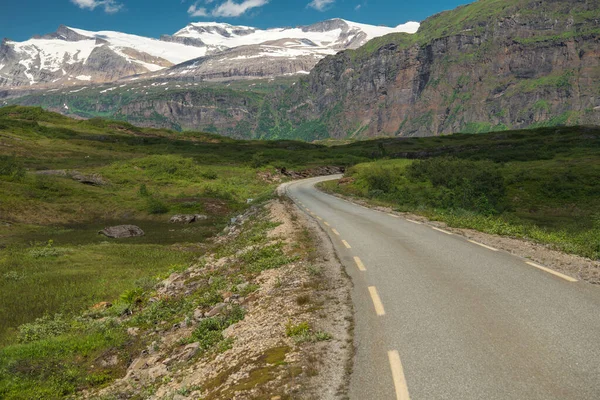 Strada Panoramica Della Contea Nordland Attraverso Saltfjellet Svartisen Norvegia Paesaggio — Foto Stock