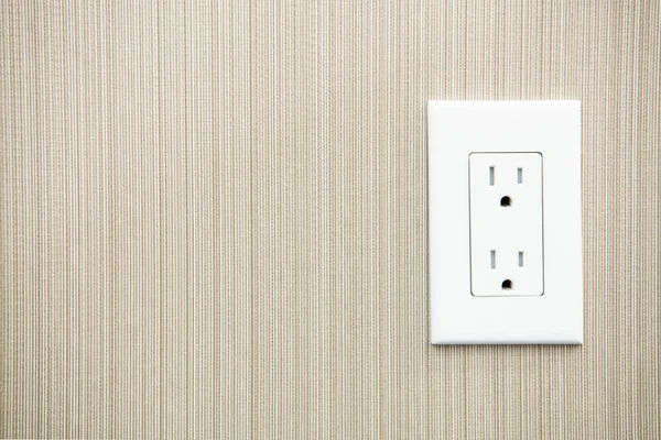 American System Electric Wall Outlet Modern Vinyl Wallpaper Left Side — Stock Photo, Image