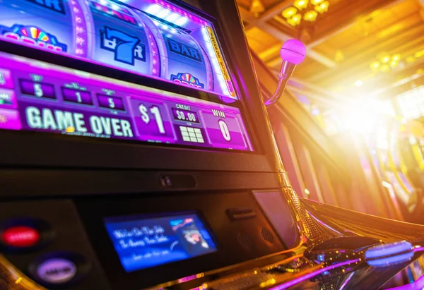 Entertainment Industry Theme Modern Digital Slot Machines Casino Games One — стокове фото