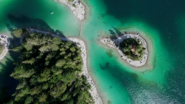 Aerial View Schnbichl Island Eibsee Lake Grainau — Vídeo de Stock