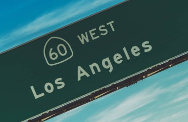 Los Angeles Highway Sixty West Roadway Sign, California United States of America