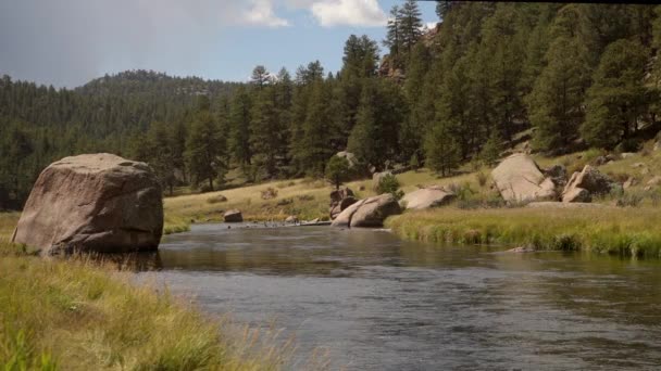 Scenic Rocky Eleven Miles Canyon South Platte River State Colorado — Stockvideo