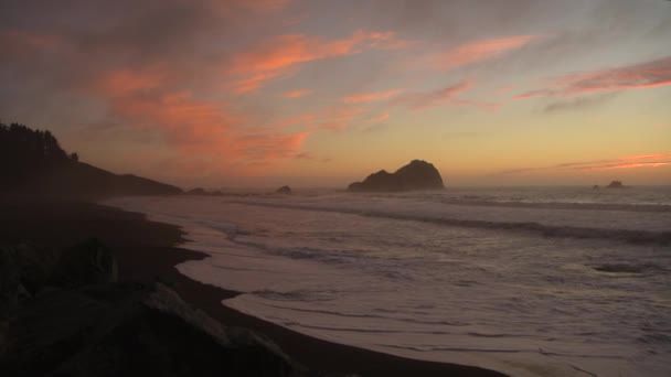 Scenic Pacific Ocean California Coast Sunset Crescent City United States — Video Stock