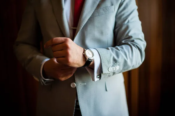 Relojes Hombre Chaqueta Negocios — Foto de Stock