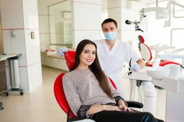 Close Male Dentist Tools Dental Clinic — Stock Photo, Image