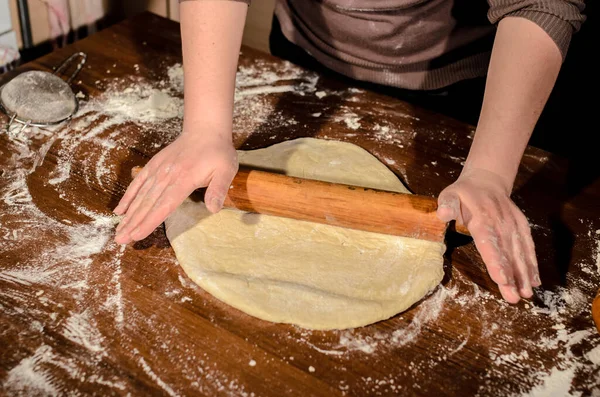 Massa Amassar Para Assar Pão — Fotografia de Stock