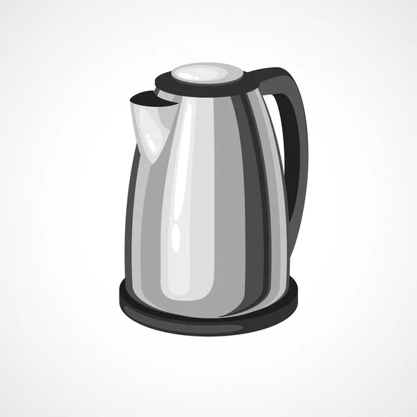 Cartoon Illustration Vektor des Wasserkochers. Teekanne Metall — Stockvektor