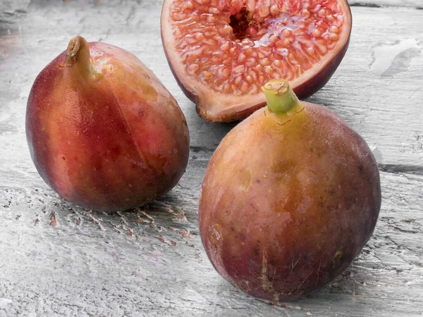 Macro Shot Organic Figs Dark Background — Stock Photo, Image