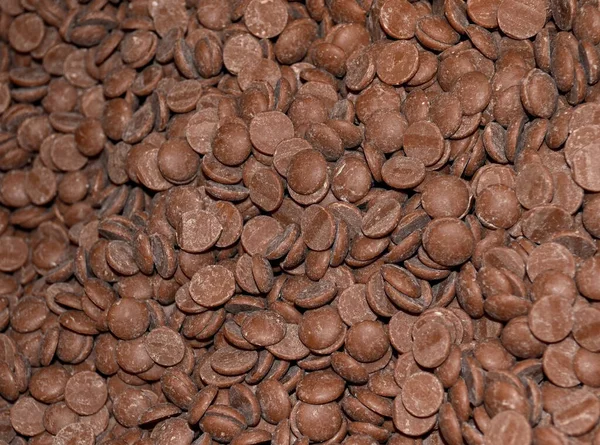 Macro Shot Chocolate Chips Top View — 图库照片