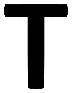 Vektör Tau Yunan Harfi Düz Simge İllüstrasyonu