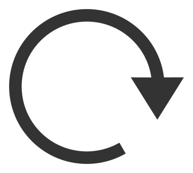 Vektör Döndürme Sağa Düz Simgesi