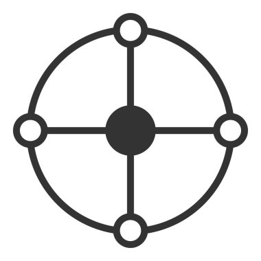 Vektör Çemberi Izgara Düz Simge Resmi