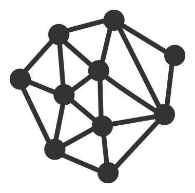 Vektör Ağ Yapısı Düz Simgesi