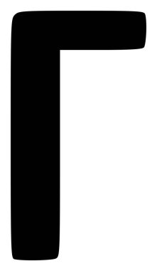 Vektör Gama Yunan Sembolü Düz Simge İllüstrasyonu