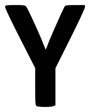 Vektör Upsilon Yunan Harfi Düz Simgesi