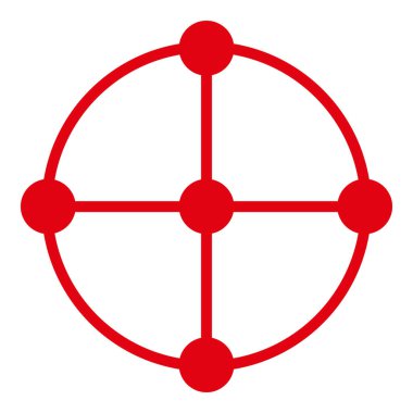 Vektör Çemberi Izgara Düğümleri Düz Simge Resmi