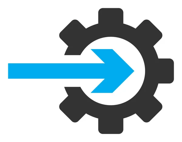 Vector Integration Gear Icono plano Ilustración — Vector de stock