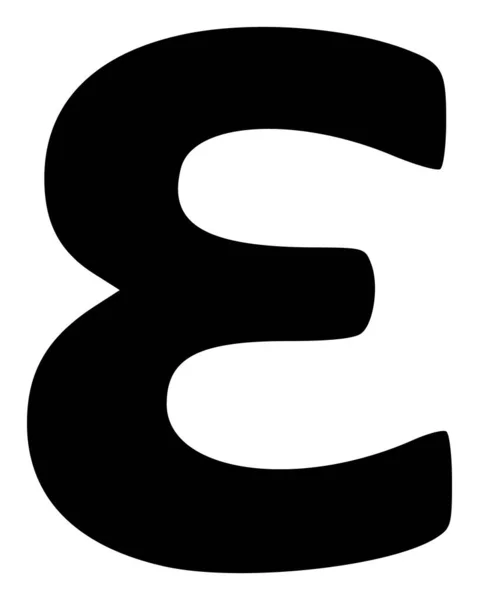 Imagem plana do ícone do símbolo da caixa inferior grega de Epsilon do vetor — Vetor de Stock