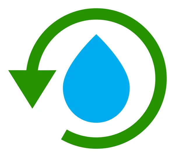 Vector water dauw terugwinning platte pictogram illustratie — Stockvector