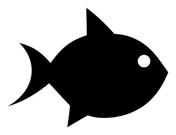 Vector Fish Flat Icon Symbol — Stock Vector