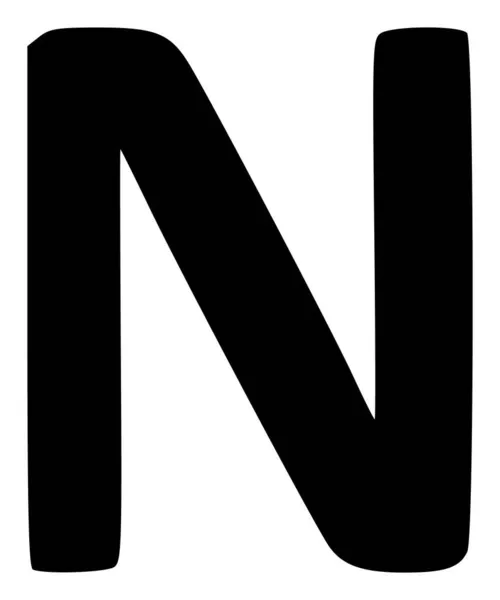 Ilustração plana do ícone do símbolo grego do vetor Nu — Vetor de Stock