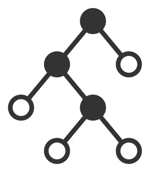 Illustration d'icône plate de nœuds de diagramme binaire vectoriel — Image vectorielle