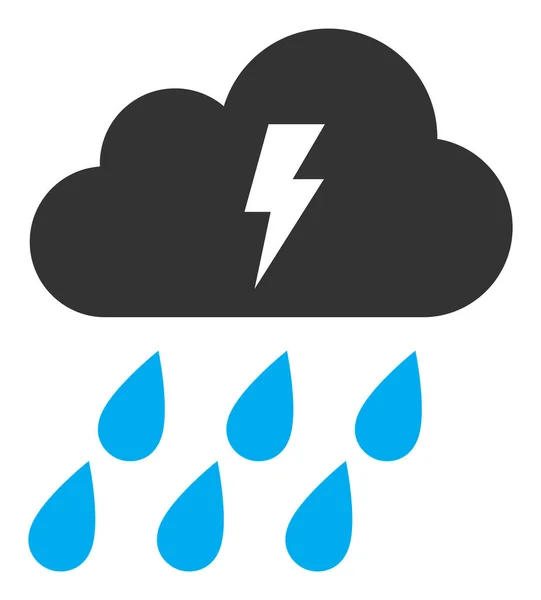 Vector Thunder Cloud Flat Icon Symbol — 스톡 벡터