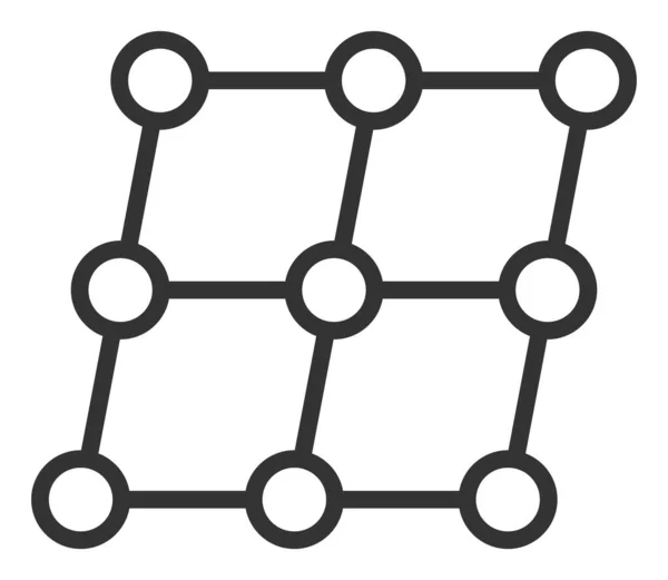 Illustration d'icône plate de nœuds de grille décalés vectoriels — Image vectorielle