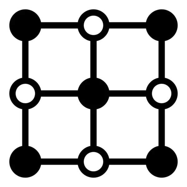 Vector Crystal Grid knooppunten Platte pictogram Illustratie — Stockvector