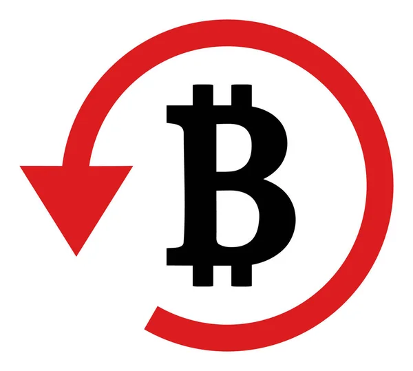 Vector Bitcoin Reembolso Icono plano Ilustración — Vector de stock