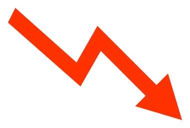 Vektör Düşen Trend Oku Düz Simge İllüstrasyonu