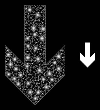Çokgen Kablo Çerçevesi Aşağı Ok Yönü Sihirle
