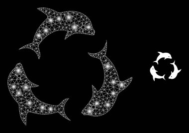 Parlak Benekli Çokgen Ağ Yunus Üçlüsü