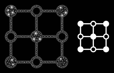 Parlak Benekli Çokgen 2B Kristal Izgara Düğümleri