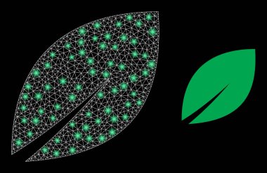 Çokgen Ağ Ağı Parlak Benekli Botanik Yaprağı