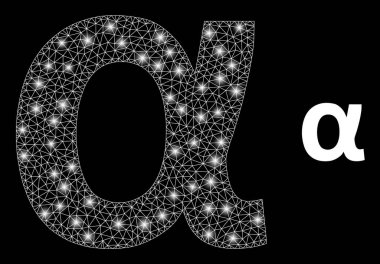 Çoklu Gövde Ağı Alfa Yunan Küçük Harf Sembolü Parlak Benekli