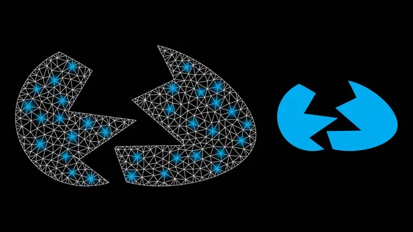 Çokgen Gövde Ağı Parlak Benekli Kırık Yumurta Kabuğu