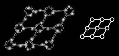 Çokgen Ağ Ağı Işık Noktalarıyla Bükülmüş Izgara