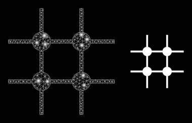 Parlak Benekli Çokgen 2B Ağ Eksik Izgara Yapısı