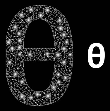 Çokgen Gövde Örgü Teta Yunan Küçük Noktalı Sembolü