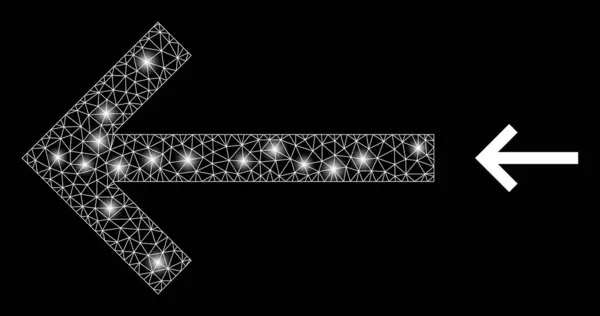 Flèche gauche en maille 2D polygonale avec magie — Image vectorielle