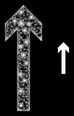 Çokgen Ağ Ağı Işık Noktalarıyla Yukarı Taşı