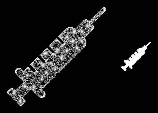 Polygonale Karkasse-Netzspritze mit Blendflecken — Stockvektor