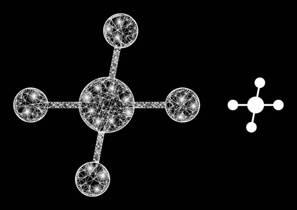 폴리곤 네트워크 매시 빛 의점들 과의 연관 성 — 스톡 벡터