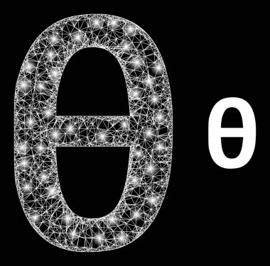 Çokgen Ağ Ağı Teta Yunan Küçük harf Sembolü Sihirle