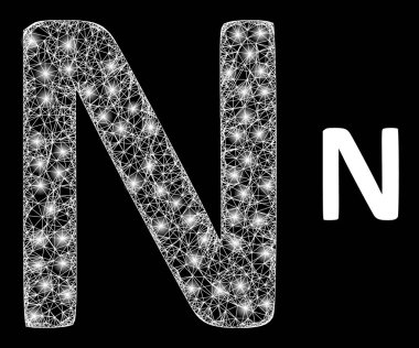 Işık Lekeli Çokgen Kablo Çerçevesi Nu Yunan Sembolü