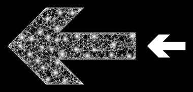 Çokgen 2B Ağ Sol Ok Yönü Parlak Benekli