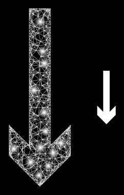 Çokgen 2B Ağ Işık Noktalarıyla Aşağı Taşı