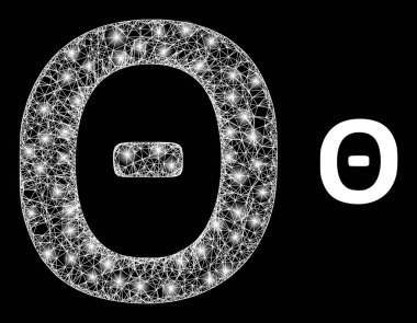 Çokgen Kablo Çerçevesi Teta Yunan Sembolü Parlak Benekli