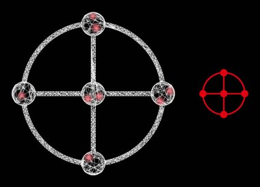 Parlak Benekli Çokgen 2B Ağ Çemberi Izgara Düğümleri